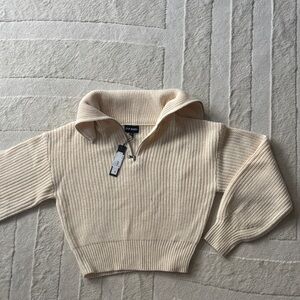 Steve Madden Beige Ribbed Knit Sweater